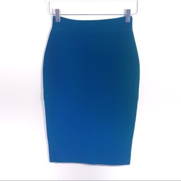 Bandage Stretch Fitted Pencil Skirt in Teal Size Small NWOT - Picture 1 of 4